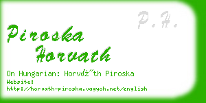 piroska horvath business card